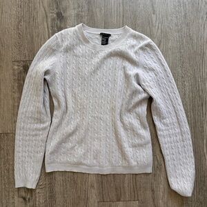 Theory Light Gray cashmere Cable Knit Sweater